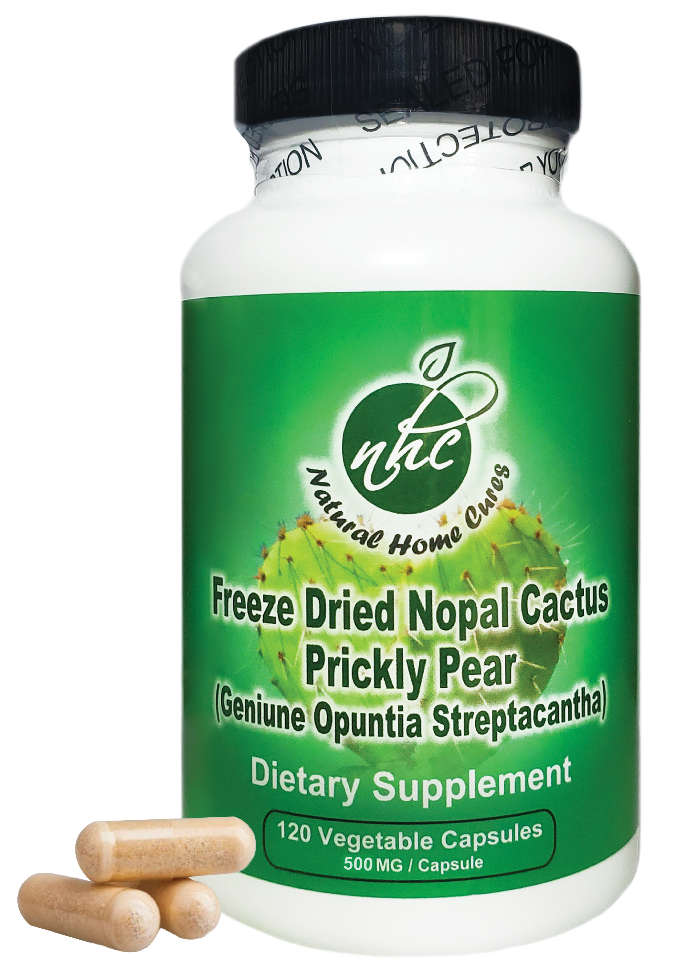 Natural Home Cures Freeze Dried Nopal Cactus Capsules (Prickly Pear Supplements)