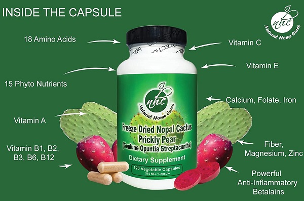 Natural Home Cures Freeze Dried Nopal Cactus Capsules Inside The Capsules